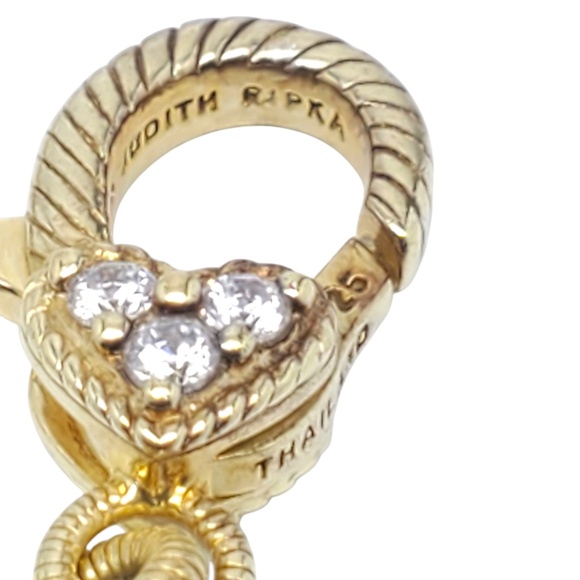 Judith Ripka Sterling Silver Gold-Tone CZ Link Bracelet #21219 - Picture 9 of 12